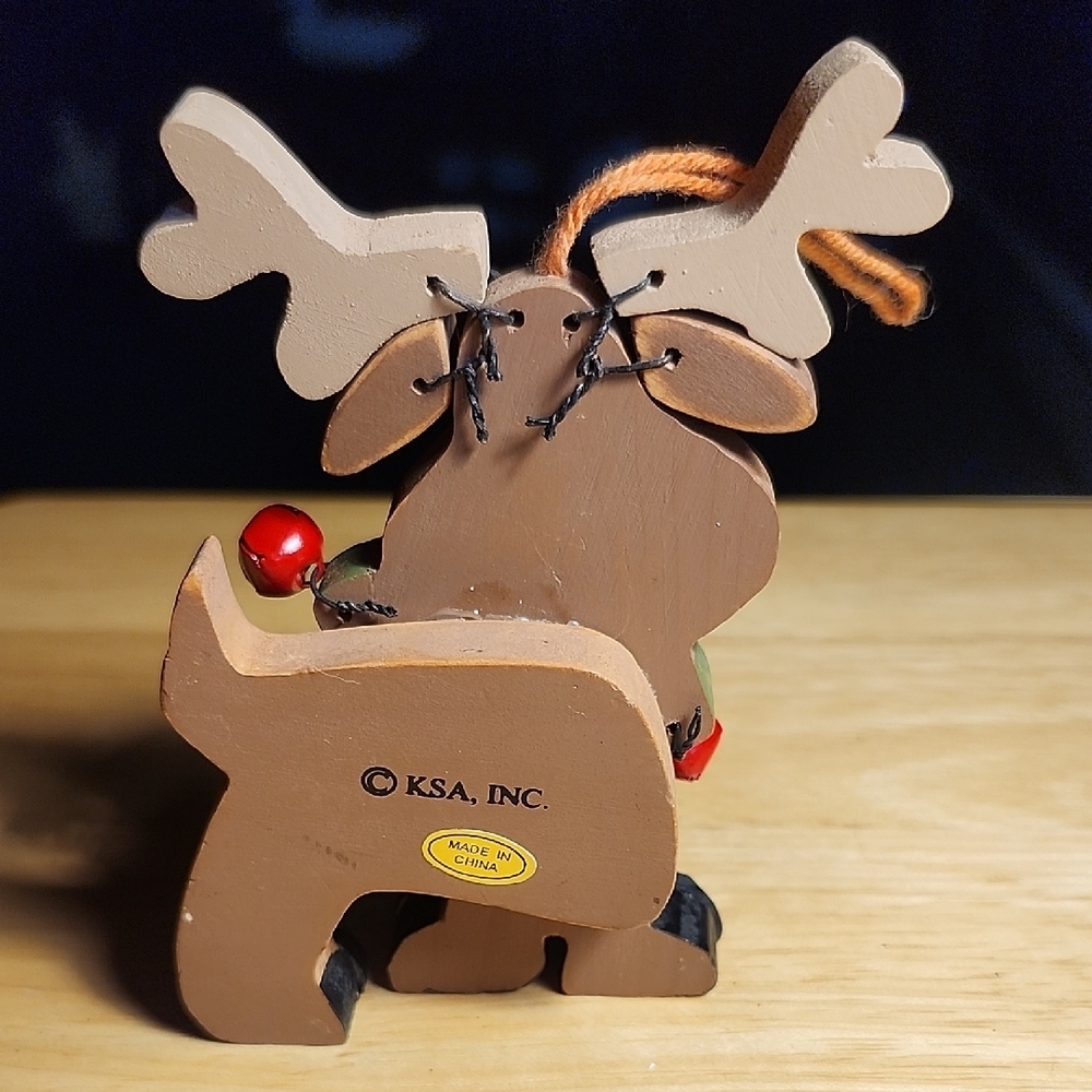 Festive "Vixen" Reindeer Ornament with Red Bells - Picture 4 of 5